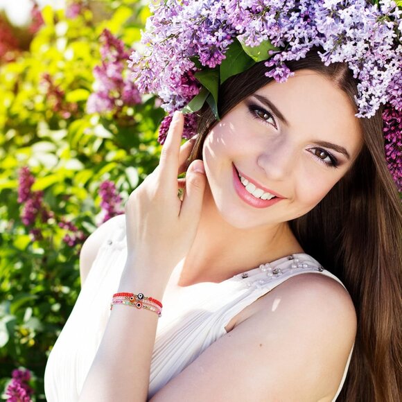 96Pcs Colorful Evil Eye Bracelets Gift Set for Women & Men - Picture 6 of 7